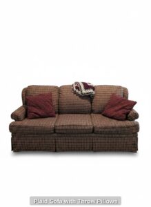 Plaid-Sofa-with-Throw-Pillows