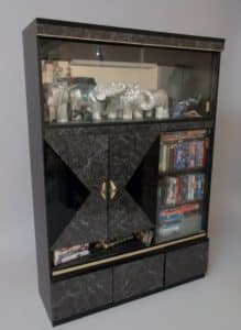 Postmodern-Faux-Marble-Laminate-Waterfall-Display-Cabinet