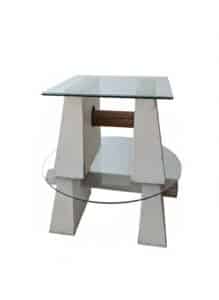 Postmodern-Tessellated-Stone-and-Glass-Side-Table