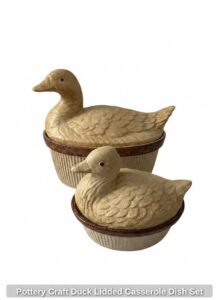 Pottery-Craft-Duck-Lidded-Casserole-Dish-Set