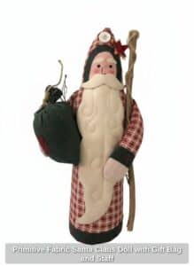 Primitive-Fabric-Santa-Claus-Doll-with-Gift-Bag-and-Staff