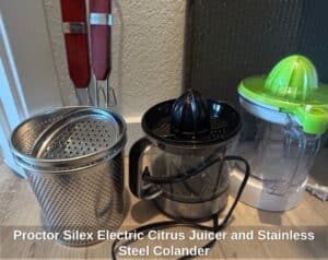 Proctor-Silex-Electric-Citrus-Juicer-and-Stainless-Steel-Colander