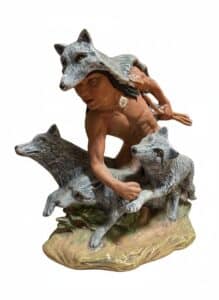Provincial-Mold-Native-American-Indian-Wolves-Figurine-second-image