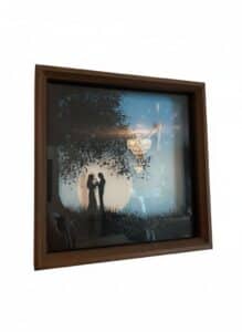 Silhouette-Reverse-Glass-Painting-Wall-Clock