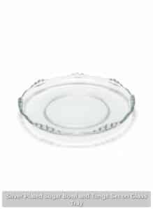 Silver-Plated-Sugar-Bowl-and-Tongs-Set-on-Glass-Tray-second-image
