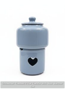 Snowman-Themed-Pillar-Candle-with-Wax-Warmer-Set-second-image