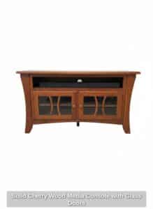 Solid-Cherry-Wood-Media-Console-with-Glass-Doors