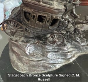 Stagecoach-Bronze-Sculpture-Signed-C.-M.-Russell-fifth-image