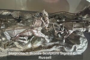 Stagecoach-Bronze-Sculpture-Signed-C.-M.-Russell-fourth-image