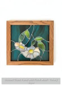 Stained-Glass-Panel-with-Floral-Motif-Tiffany-Style