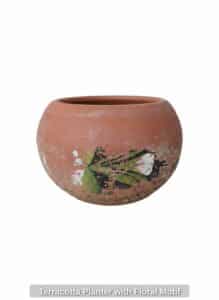 Terracotta-Planter-with-Floral-Motif