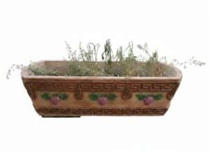 Terracotta-Planter-with-Greek-Key-and-Grape-Motif-second-image