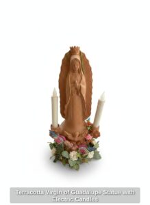 Terracotta-Virgin-of-Guadalupe-Statue-with-Electric-Candles