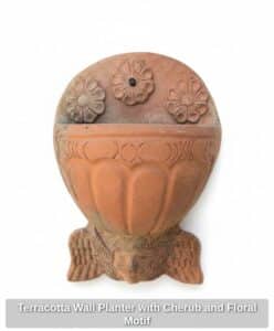 Terracotta-Wall-Planter-with-Cherub-and-Floral-Motif