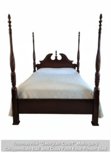 Thomasville-Georgian-Court-Mahogany-Chippendale-Ball-and-Claw-Foot-Four-Poster-Bed