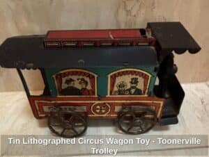 Tin-Lithographed-Circus-Wagon-Toy-Toonerville-Trolley
