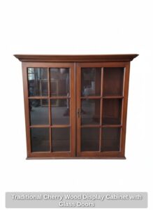 Traditional-Cherry-Wood-Display-Cabinet-with-Glass-Doors