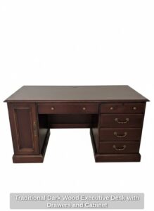 Traditional-Dark-Wood-Executive-Desk-with-Drawers-and-Cabinet