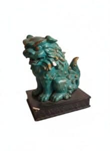 Turquoise-Glazed-Ceramic-Foo-Dog-Statue