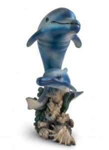 Two-Dolphins-Sculpture-with-Coral-Base