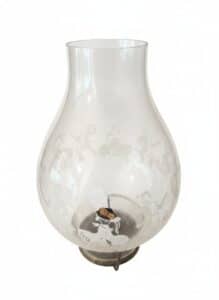 Victorian-Style-Etched-Glass-Oil-Lamp-with-Figural-Motif-and-Pinkish-Red-Base-second-image