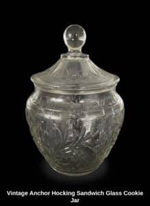 Vintage-Anchor-Hocking-Sandwich-Glass-Cookie-Jar