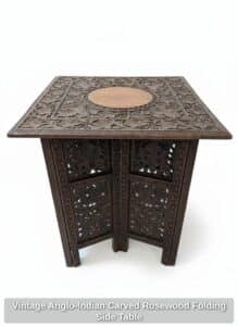 Vintage-Anglo-Indian-Carved-Rosewood-Folding-Side-Table