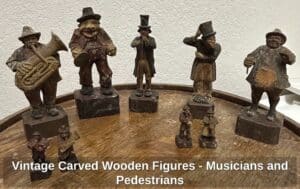 Vintage-Carved-Wooden-Figures-Musicians-and-Pedestrians