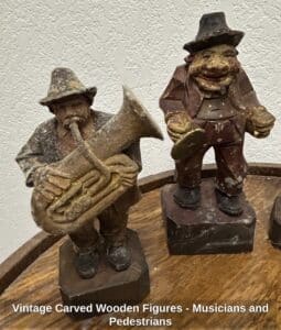 Vintage-Carved-Wooden-Figures-Musicians-and-Pedestrians-second-image