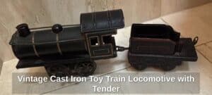 Vintage-Cast-Iron-Toy-Train-Locomotive-with-Tender