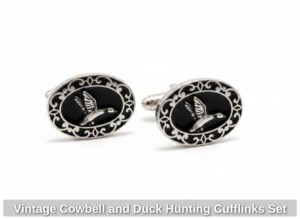 Vintage-Cowbell-and-Duck-Hunting-Cufflinks-Set-second-image