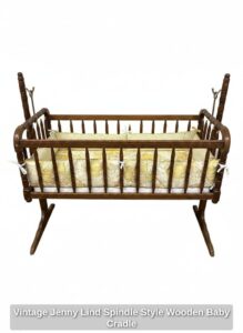 Vintage-Jenny-Lind-Spindle-Style-Wooden-Baby-Cradle