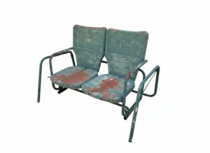 Vintage-Metal-Slat-Glider-Loveseat