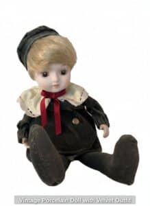 Vintage-Porcelain-Doll-with-Velvet-Outfit