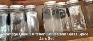 Vintage-Quikut-Kitchen-Knives-and-Glass-Spice-Jars-Set