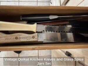 Vintage-Quikut-Kitchen-Knives-and-Glass-Spice-Jars-Set-second-image
