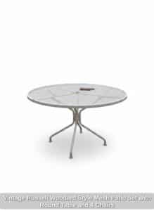 Vintage-Russell-Woodard-Style-Mesh-Patio-Set-with-Round-Table-and-Chairs-second-image