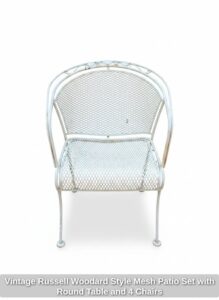 Vintage-Russell-Woodard-Style-Mesh-Patio-Set-with-Round-Table-and-Chairs-third-image