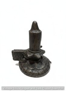 Vintage-Shiva-Lingam-and-Dark-Glazed-Bean-Pot