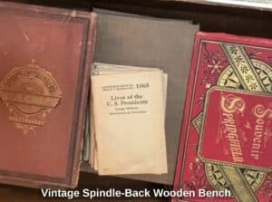 Vintage-Spindle-Back-Wooden-Bench-fourth-image