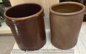Vintage-Spindle-Back-Wooden-Bench-third-image