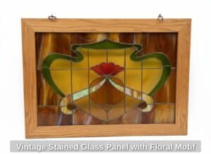Vintage-Stained-Glass-Panel-with-Floral-Motif