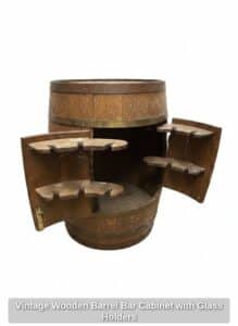 Vintage-Wooden-Barrel-Bar-Cabinet-with-Glass-Holders