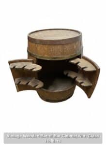 Vintage-Wooden-Barrel-Bar-Cabinet-with-Glass-Holders-second-image