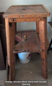 Vintage-Wooden-Work-Stand-with-Circular-Opening