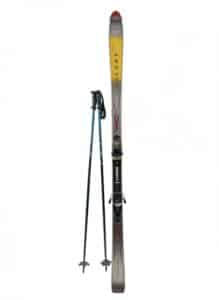 Volant-Super-Karve-Silver-Skis-with-Poles