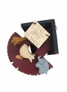 Whimsical-Wooden-Noahs-Ark-Decorative-Birdhouse-with-Animal-Appliques