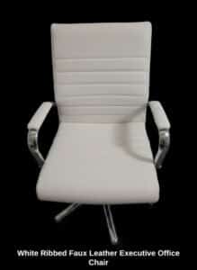 White-Ribbed-Faux-Leather-Executive-Office-Chair