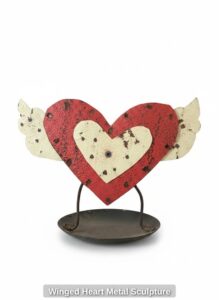 Winged-Heart-Metal-Sculpture