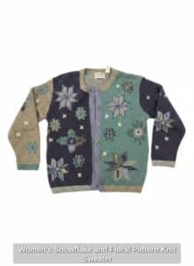 Womens-Snowflake-and-Floral-Pattern-Knit-Sweater